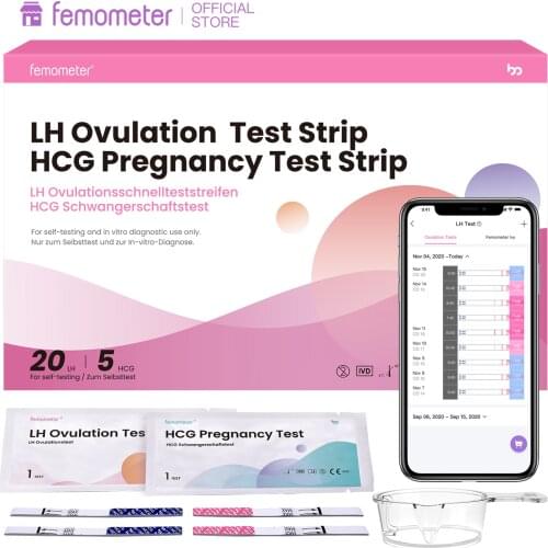 25Pcs/Set Femometer Ovulation Test Strips Combo Testing Kit Sensitive Accurate Fertility Predictor