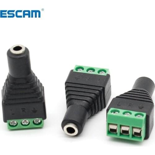 3pcs Connector Jack 3.5mm Video AV Balun 3.5mm stereo female to AV Screw Terminal Stereo jack 3.5 mm female 3 pin Terminal Block