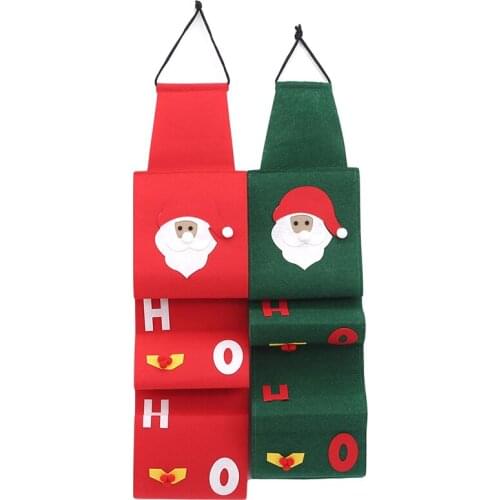 3 Layers Santa Claus Pattern Toilet Roll Paper Covers Christmas Decor Bathroom Hanging Towel Napkin Storage Bag Organizer Holder