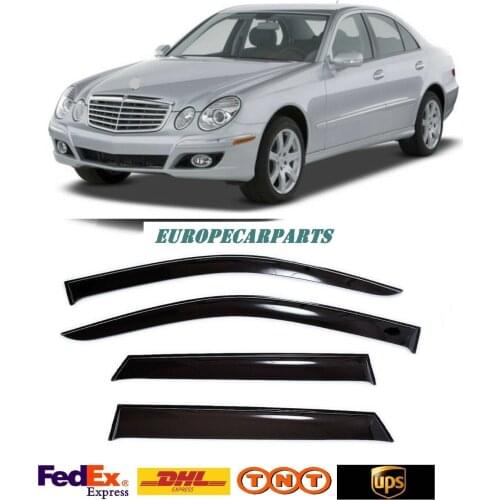 For Mercedes E W211 2002-2009 Window Side Visors Sun Rain Guard Vent Deflectors 4 pieces