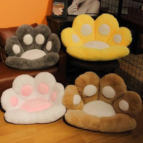 60/80cm INS Hot Sale Teddy Bears Paw Plush Pillow Soft Animal Seat Cushion Stuffed Plush Floor Indoor Mat Girls Winter Gift Toy