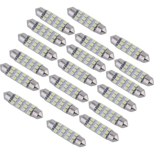 White Dome Map Lamp 42MM 12SMD 3528 Festoon LED Bulbs Car Interior light