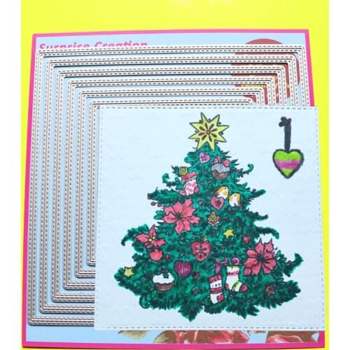 Large Cutting Dies Stitch Square Scrapbook Cardmaking DIY Paper Craft Metal Stencil Surprise Creation