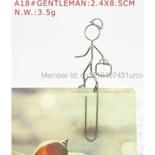 A18 GENTLEMAN PAPER/NOTECLIP PRACTICAL/NOVELTY/CREATIVE STAINLESS HAND-MADE ART CRAFTS WEDDING&BIRTHDAY&HOME&OFFICE&GIFT&PRESENT