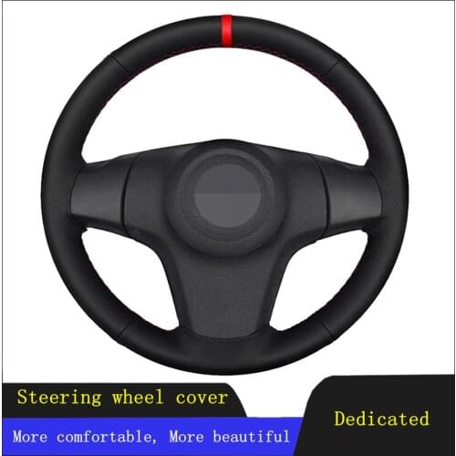 DIY Car Steering Wheel Cover Black Genuine Leather For Chevrolet Niva 2009-2017 (3-Spoke) Vauxhall Corsa (D) Opel Corsa (D)