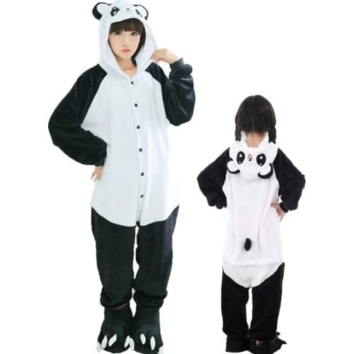 Kids Panda Pajamas Animal Sleepwear Winter Cartoon Stitch Onesies Childrens Pajamas Boys Girls Unicorn Flannel Pajamas