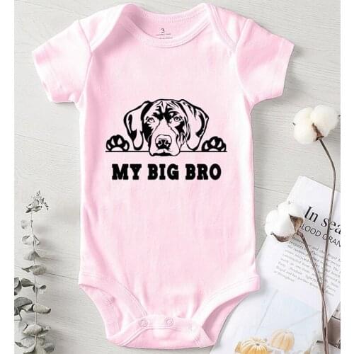 Babys Undershirts Baby Girl Clothes Dog Print Big Bro Newborn Boy Rompers for Babies Jumpsuit Kids Autumn Cotton Infantil