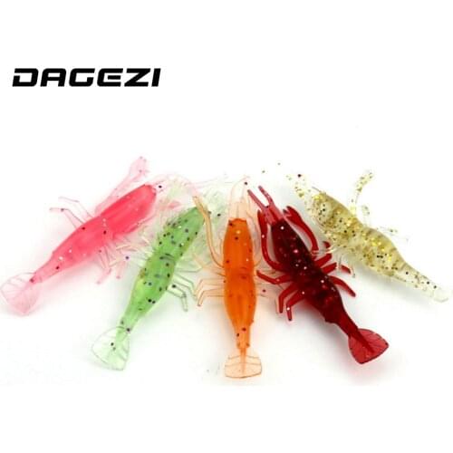 DAGEZI Artificial Lure 5pcs/lot 8cm/3.6g Fishing Shrimp Swimbaits Soft Lure Fly Fishing Bait Fishing Lure Pesca