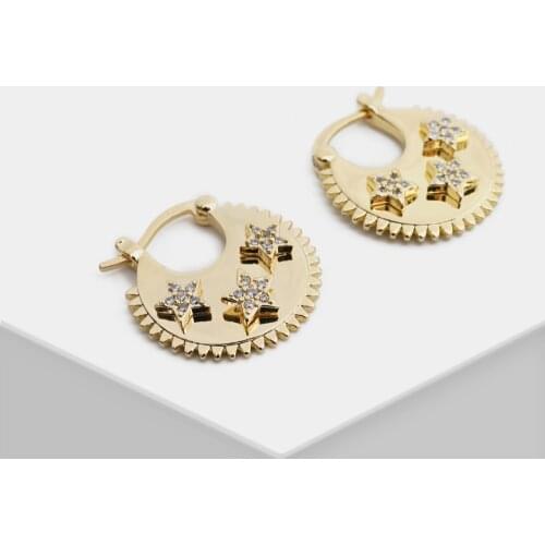 K32 Amorita trendy simple gold geo earrings for women accessories jewelry wholesale gift star earrings runway