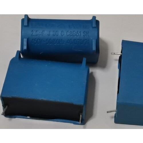 Cbb61 blue capacitor start component fan capacitor 2.5uf 450V 5% 5pcs/lot