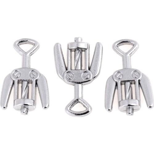 3pcs Metal Wine Bottle Openers Corkscrew for 1/12 Dollhouse Kitchen Bar Miniature Decoration Dollhouse Furniture Toys