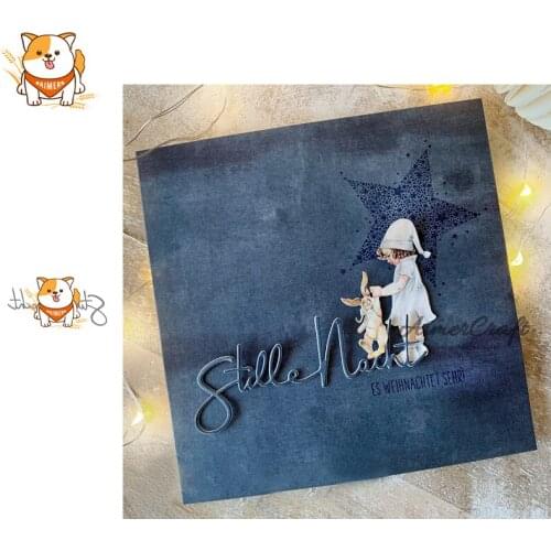Stille Nacht German Silent Night Metal Cutting Dies Scrapbooking Stencil Embossing Craft Die Cuts Card Making New Dies For 2019