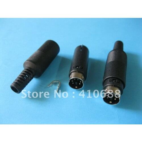 100 Pcs Per Lot Mini DIN Plug Connector 6 Pin with Plastic Handle Male Hot Sale High Quality