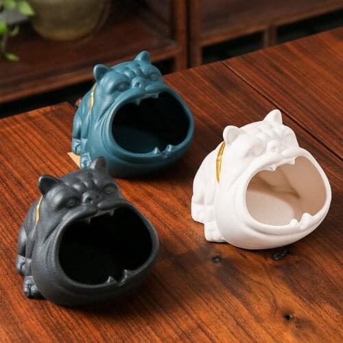Miniature Ceramic Ashtray Living Ornaments Multistyle Animal Model Office Artware