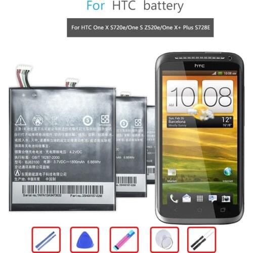 Mobile Phone Battery For HTC One X G23 One S S720e Z520e Z520d S728e Z560e Replacement Battery BJ83100 1800mAh