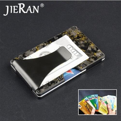 Carbon Fiber Wallet Male Card Holder Phone Metal Credit Card Holder Space Design Minimalist Rfid Card Wallets Men Cardholder