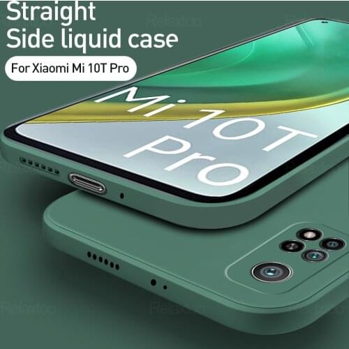 Luxury Original Square Liquid Silicone Soft Case For xiaomi mi 10t pro mi10t 10 t pro mi10tpro xaiomi 10tpro SmartPhone Cover