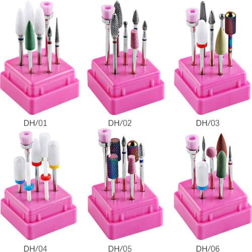 Combined Nail Drill Bits Set Ceramic Manicure Milling Cutters for Manicure Nail Drill Equipment Tools Kit Nails Accessories Set