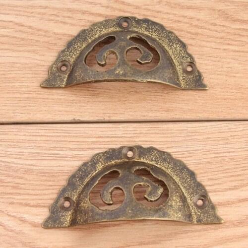 Cheaper good rustico vintage yellow brass drawer shoe cabinet pulls knobs antique bronze unfold install furniture shell handles