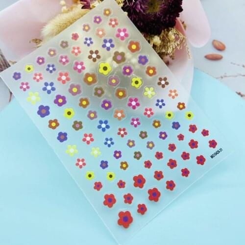 Japanese Style New Technology Quality Transparent Texture Plain Nail Stickers Flowers Back Glue High Vscosity Dry Nail Decals