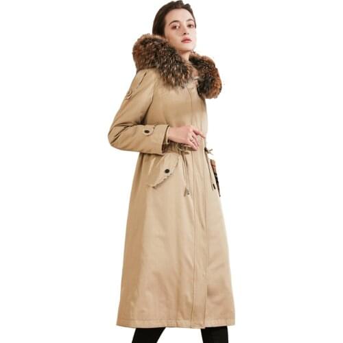 New coltsfoot overcome female removable otter rabbit hair bladder haining paragraph over-the-knee grows in a fur coat