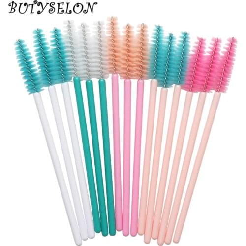 100pcs/lot Disposable Eyelash Wands Mascara Brush Cosmetic Applicator for Makeup Eyebrow Color