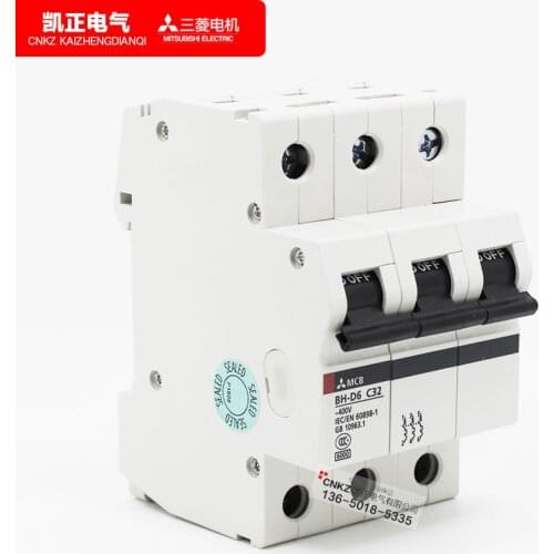 Original Genuine Mitsubishi Mini Circuit Breaker Air Switch BH-D6 3P 4P Type C 6A 10A 16A 20A 25A 32A 40A 50A 63A