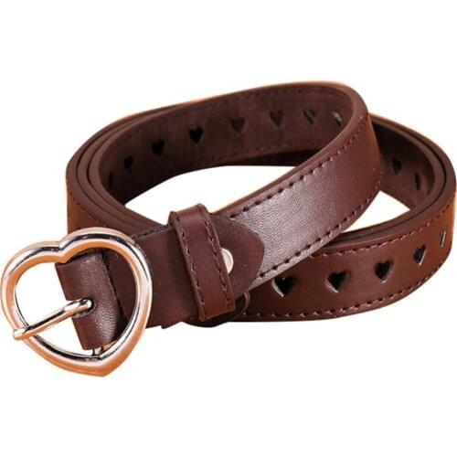 Wholesale New Women‘s Belt Faux Leather Luxury Fashion Heart Pin Buckle Wide Belt Women Waistbands