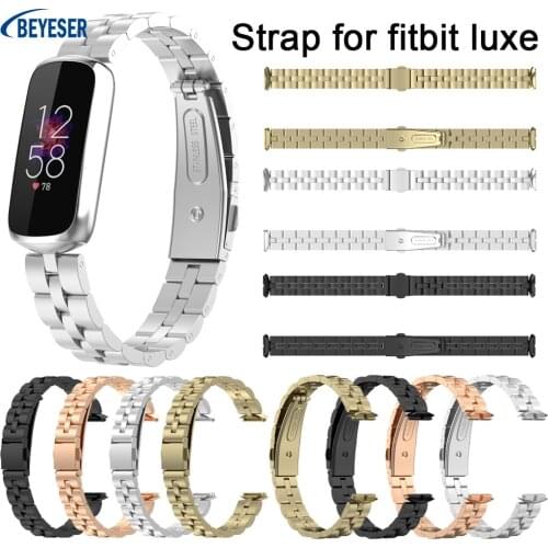 Luxury Strap For Fitbit Luxe Bracelet Smart Wristband Stainless Steel Metal Replacement Watchband For Fitbit luxe Accessories
