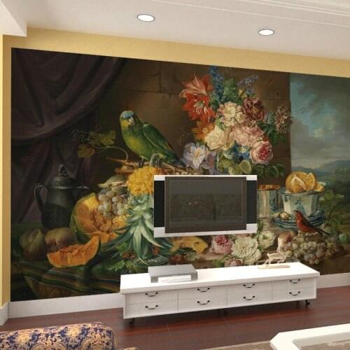 Beibehang modern living room restaurant mural wallpaper decoration floral still painting custom wallpaper parede para quarto