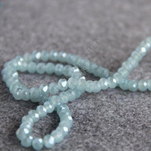 T8224 Charming 3X4mm Faceted light Blue AB+ colorful glass Crystal beads!Fit For Making Bracelet&Necklace DIY Jewelry wholesale