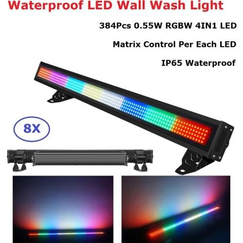 8XLot IP65 Wash Bar Light Outdoor 150W RGBW 4IN1 Wall Wash Light DMX512 Led Bar Wash Stage Light Music DJ Disco Party Wedding