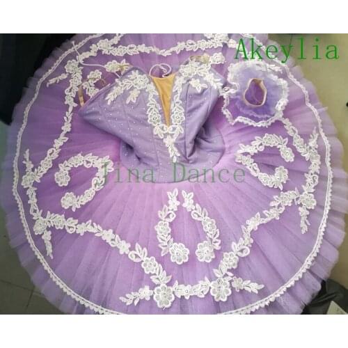 Adult Ballet Skirt Lavender Flower Performance Classical Ballet Tutu Purple Platter tutu Pancake Le Reveil de Flore Women