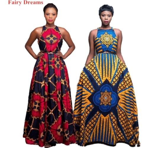 Womens African Long Dresses Dashiki Ankara Summer Maxi Sundress Elegant Batik Traditional African Clothing 2020 New Style