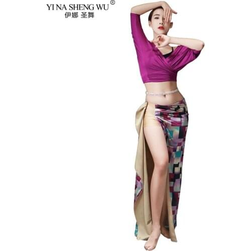 Women Belly Dance Practice Suit Loose Modal Top Skirt 2pcs Set Sexy Oriental Dance Bellydance Performance Show Wear Plus Size