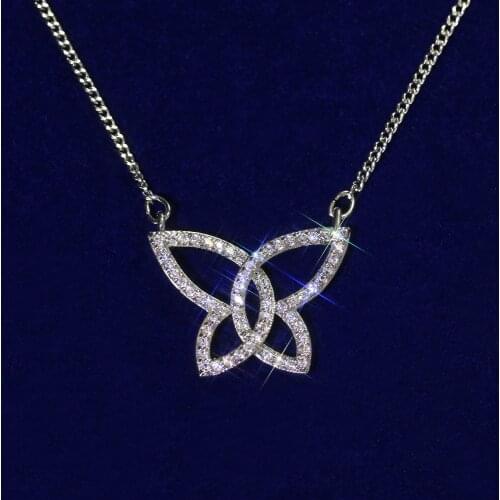 Women Necklaces Butterfly Necklaces Silver Plated Cutout Banquet Couple Wedding Necklaces Fashion Jewelry Give Girlfriend Gift