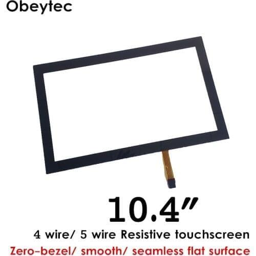 10.4 inch Zero-Bezel Touch Screen Panel with smooth, seamless flat surface 5 Wires Resistive WITHOUT CONTROLLER (TS104A5BC001)