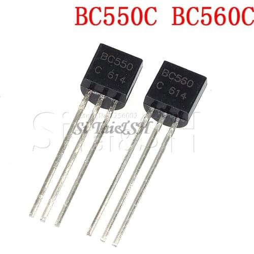 100PCS BC550C + BC560C each 50pcs BC550 BC560 TO92 Transistor DIP-3 45V 0.1A TO-92 New Original