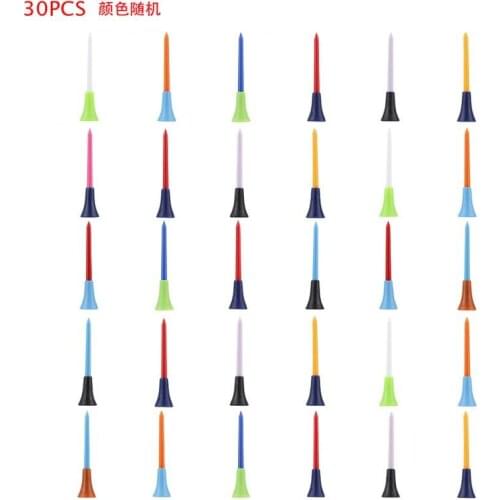 30Pcs Rubber Ball Nail Cushion Top Plastic Golf Tees Durable Rubber Random Multi Color Golf Training Accessories 8.3*1*1 Cm