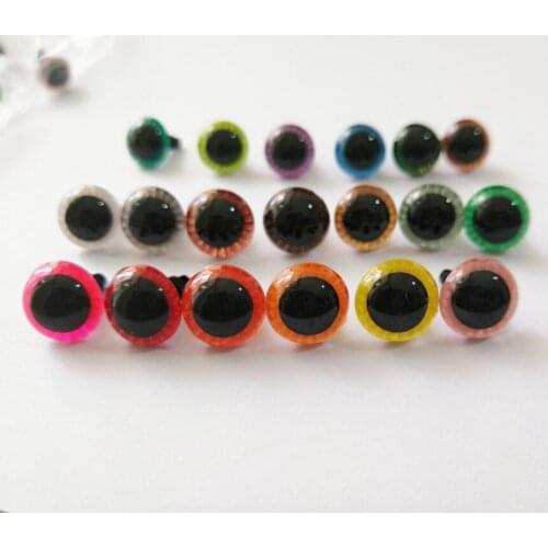 80pcs/lot new 12mm/14mm/15m handcraft paint round glitter toy safety eyes & white hard washer --size option
