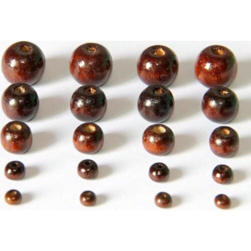 Wholesale 100pcs Big Hole Natural Wood Beads 4/6/8/10/12mm Round Barrel Loose Wooden Beads DIY Jewelry Making Beading Decoration