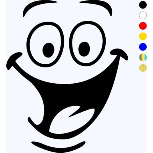 CK2427#15*19cm Smile funny car sticker vinyl decal silver/black car auto stickers for car bumper window car decorations