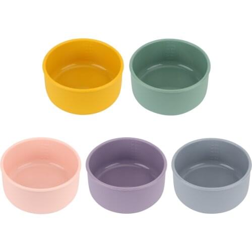 Baby Non-slip Anti-fall Strong Suction Cup Food Grade Silicone Food Supplement Bowl Children Silicone Dinner Plate With Cover