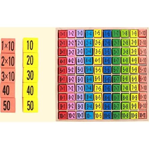 Kids Wooden Montessori Toys 99 Multiplication Table Math Toy Figure Blocks Baby Educational Montessori Wooden Toys For Children