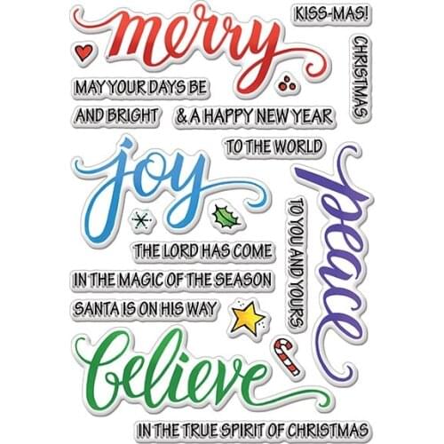 FXL Merry Words Transparent Clear Silicone Stamp/Seal for DIY scrapbooking/photo album Decorative clear stamp sheets