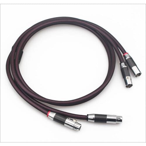 HiFi Audio Cable pure Silver XLR Balance Cables Carbon Fiber XLR plug cord for amplifier cd player
