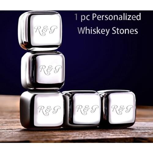 Custom Whiskey Stones Sets Laser Engraved Personalized Rocks Stainless Steel Drink Stones Anniversary Groomsman Gift BJS014