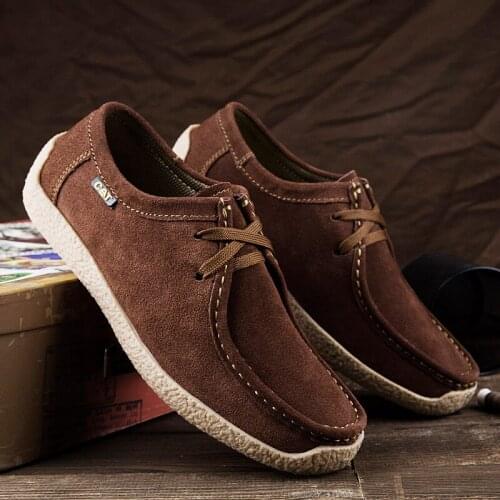 British Style Classic Leather Men Casual Shoes Luxury Brand Suede Winter Shoes Minimalist Shoes for Men Driving Oxfords Sneakers