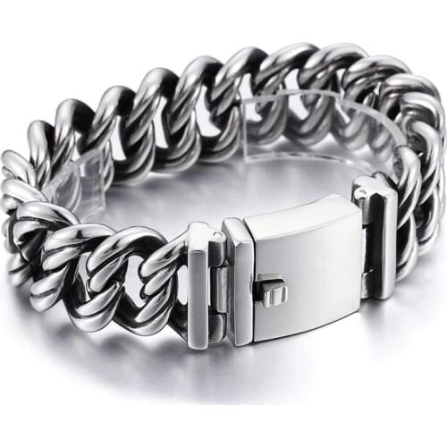 Personality Creativity Despite the trend of crude ore domineering titanium steel bracelet