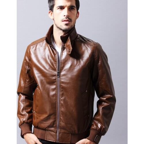 MRMT 2021 Brand New Mens Jackets Leather PU Leather Motorcycle Leather Jackets for Male Casual Wear Outer Wear Clothing
